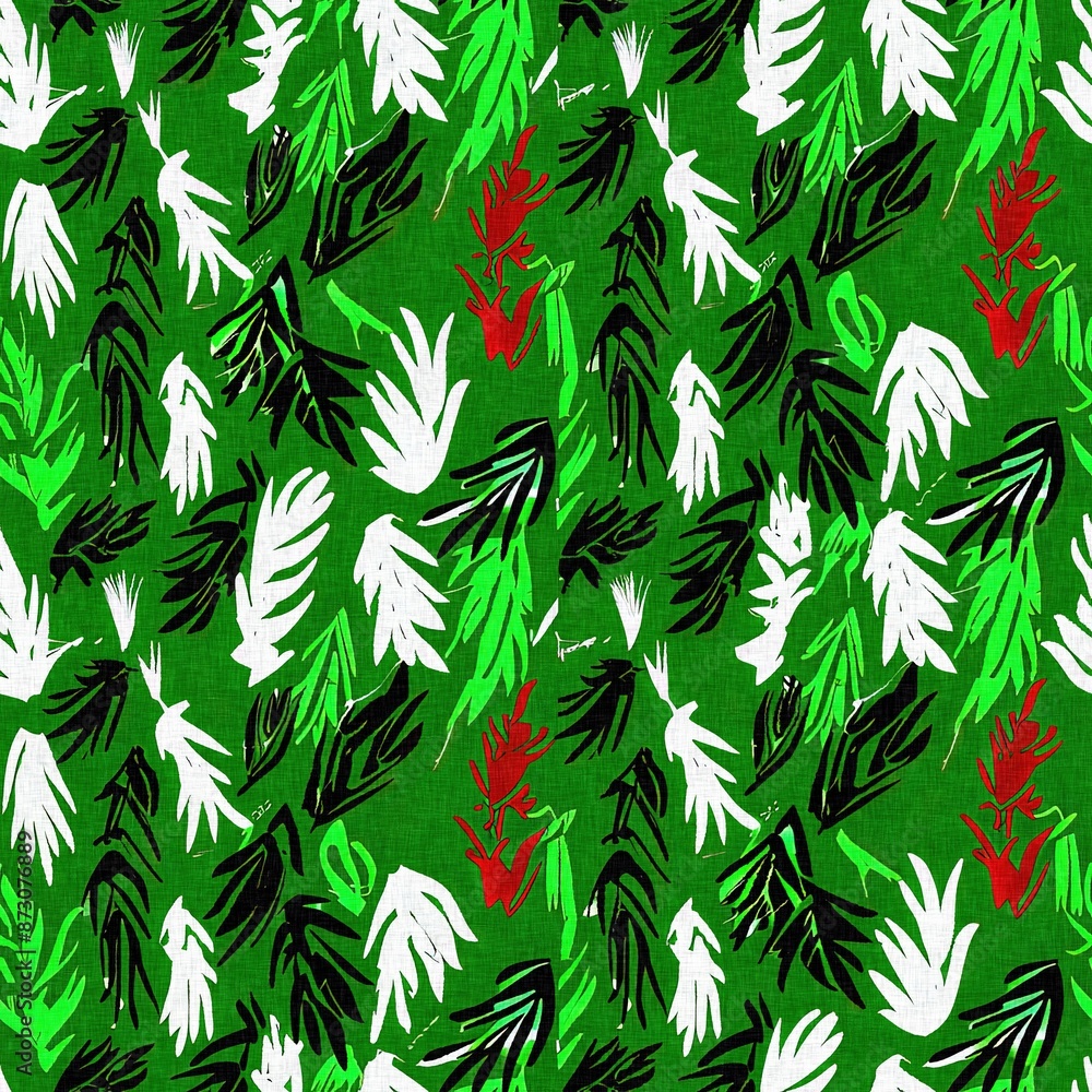 Modern christmas foliage fir branch in traditional red green colors for festive home decor. Scandi bright yuletide holiday background in repeatable tile swatch. Modern christmas foliage fir branch in traditional red green colors for festive home decor. Scandi bright yuletide holiday background in repeatable tile swatch.