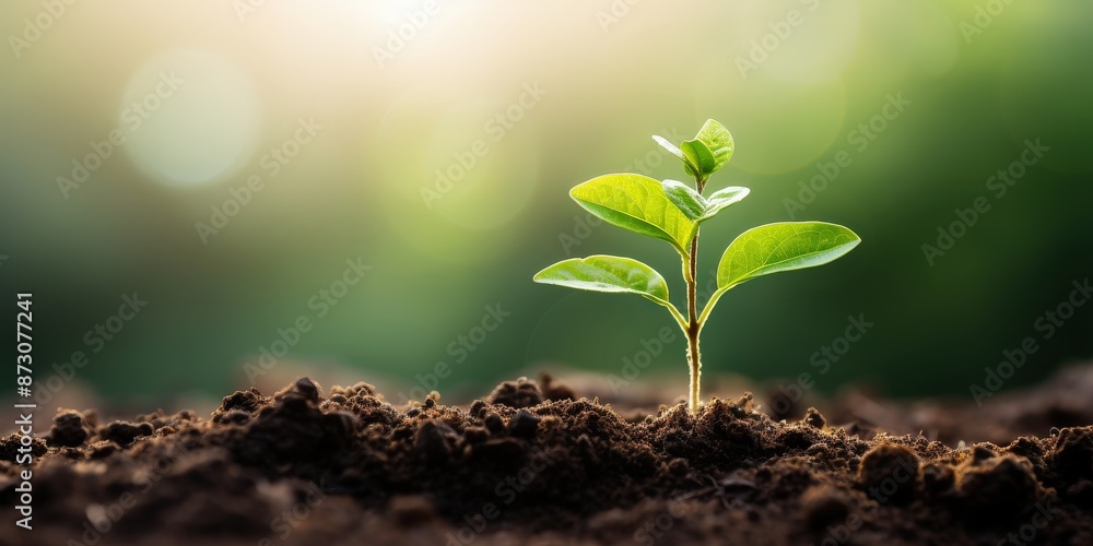 New Life, Sprout Growing in Soil New Life, Sprout Growing in Soil
