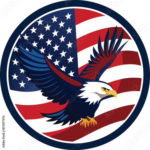 Wallpaper Mural American Flag Vector Illustration. Torontodigital.ca