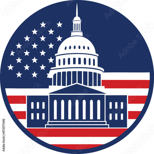 American Flag Vector Illustration.
