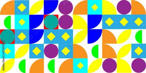 Abstract background design with colorful geometric shapes. Vector illustration