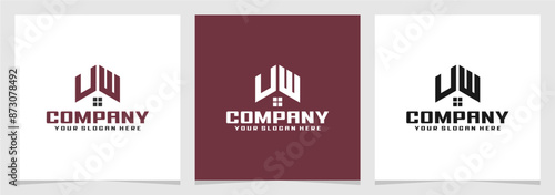 Letter UW Home Real Estate Modern Logo Vector , Initial House Property Business Design photo