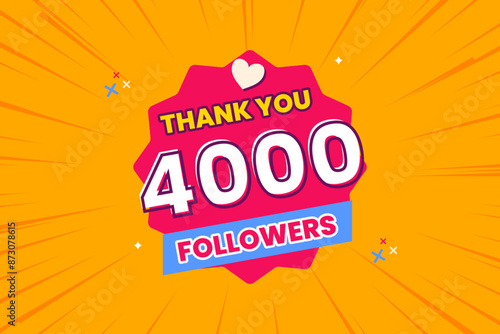 Thank you 4000 followers thank giving social media community post or Thank you followers peoples