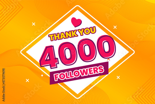 Thank you 4000 followers thank giving social media community post or Thank you followers peoples