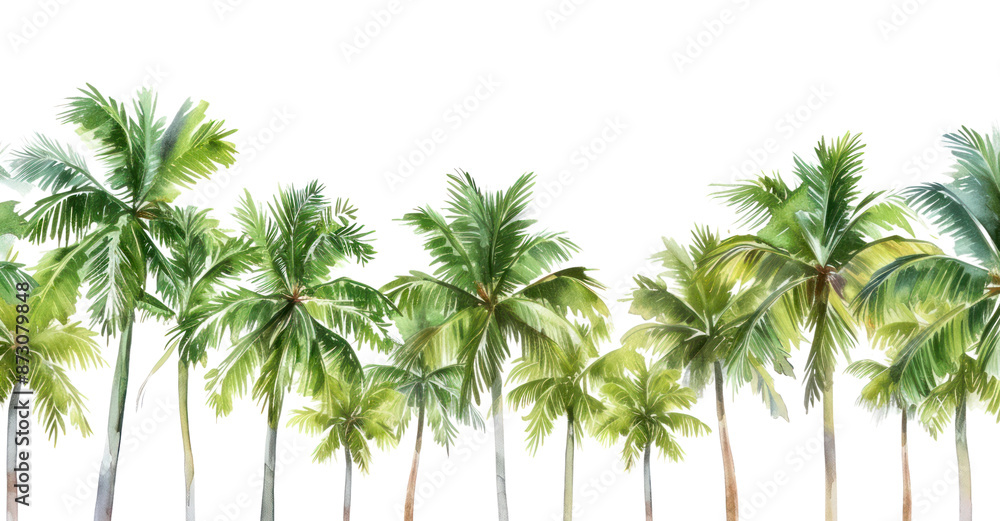 Obraz premium PNG Palm tree line horizontal border backgrounds outdoors nature.