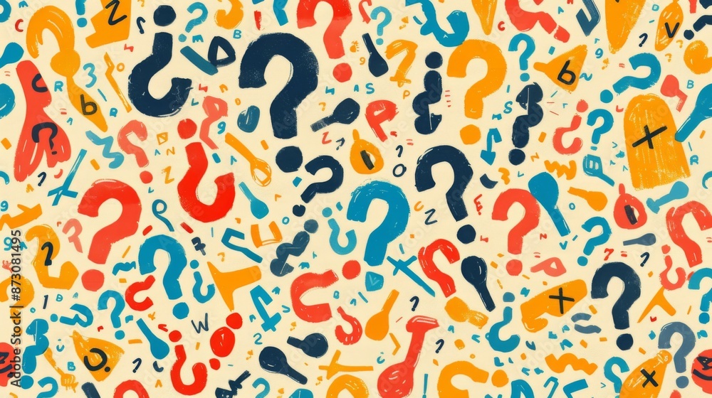 Colorful Question Mark Pattern Colorful Question Mark Pattern