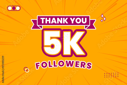 Thank you 5000 followers thank giving social media community post or Thank you followers peoples