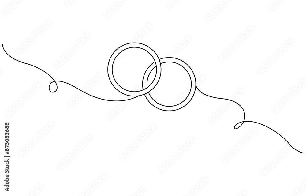 One continuous line drawing of Wedding rings. Romantic elegance concept and symbol proposal engagement and love marriage in simple linear style. Editable stroke. ,engagement ring diamond
One continuous line drawing of Wedding rings. Romantic elegance concept and symbol proposal engagement and love marriage in simple linear style. Editable stroke. ,engagement ring diamond