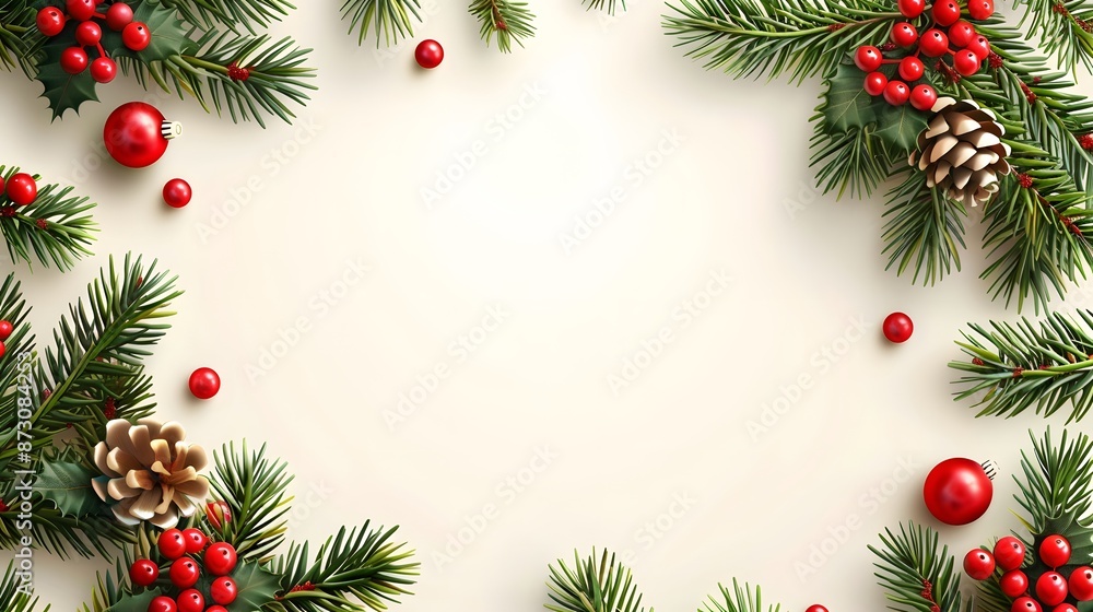 Fototapeta premium christmas background with christmas tree and decorations