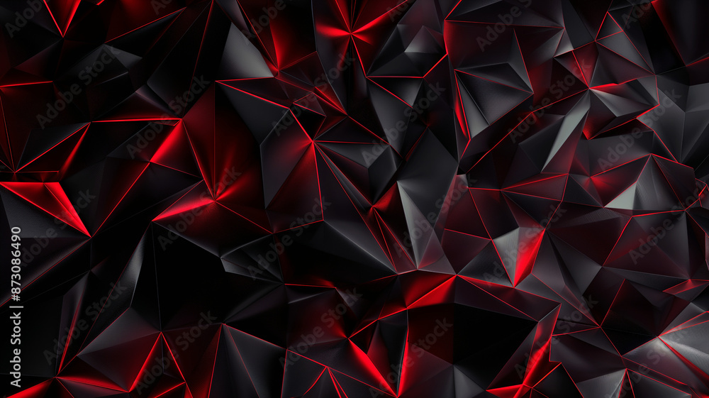 Naklejka premium Abstract background with red and black triangles