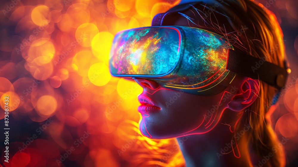 Person with VR colorful idea Person with VR colorful idea