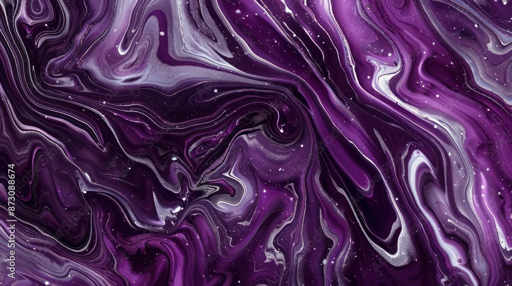 A liquid texture background in shades of deep plum, amethyst, and silver, creating a mysterious and dreamy marbled design. A liquid texture background in shades of deep plum, amethyst, and silver, creating a mysterious and dreamy marbled design.