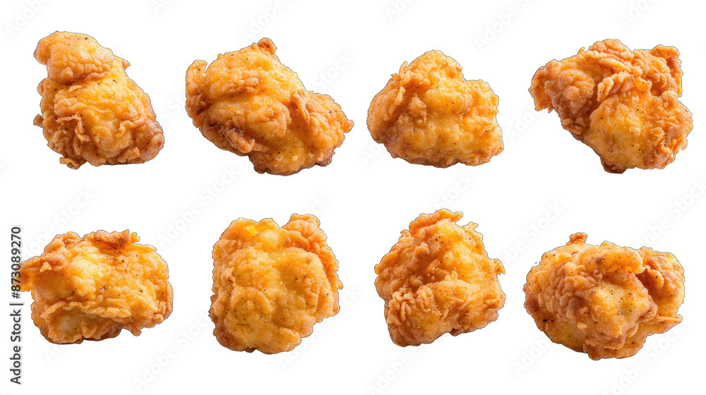 Collection set of fried chicken nugget isolated on transparent background Collection set of fried chicken nugget isolated on transparent background