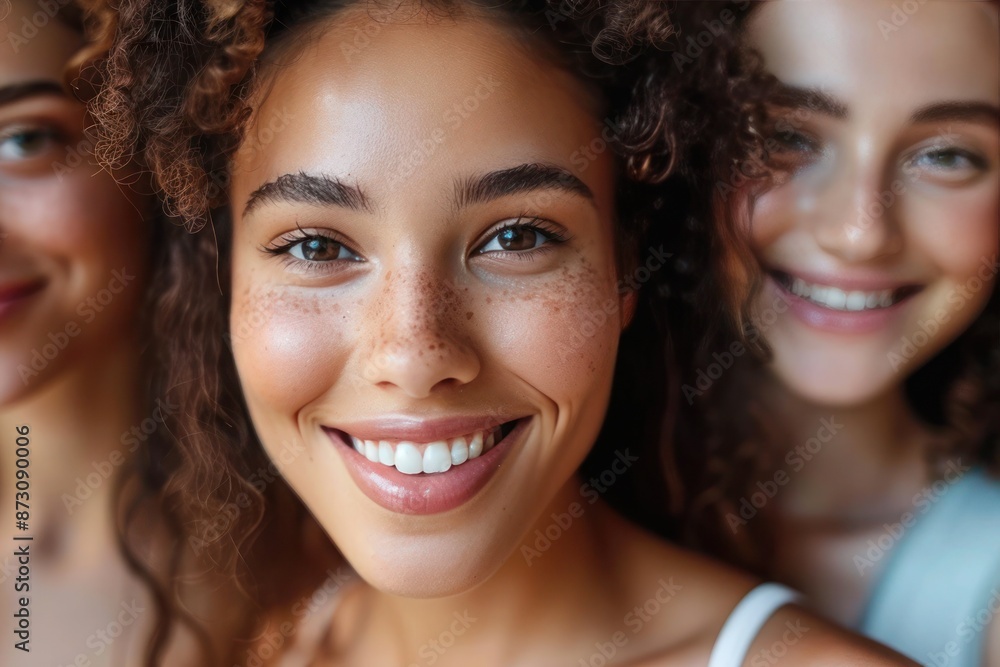 Smiling Women with Diverse Skin Tones in Portrait Shot Smiling Women with Diverse Skin Tones in Portrait Shot