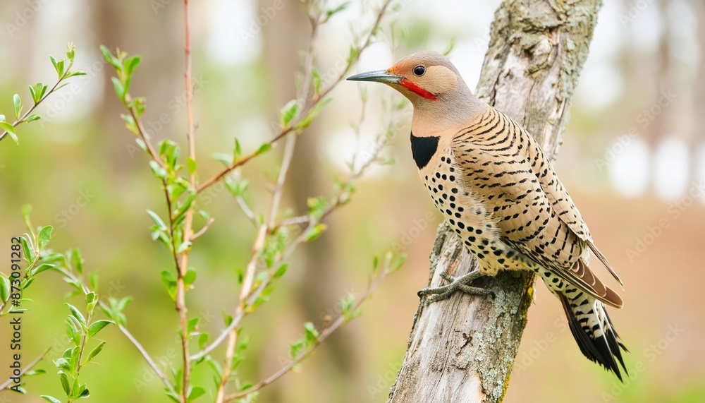 Northern Flicker in its natural environment , generated by AI. High quality photo Northern Flicker in its natural environment , generated by AI. High quality photo