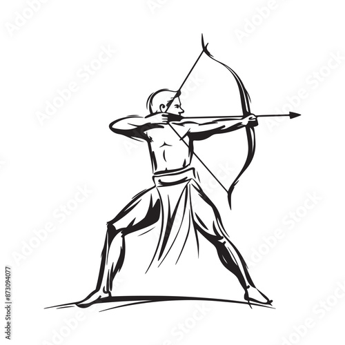 Archer Logo Stock Illustrations. Archery logo Vector Images on white background