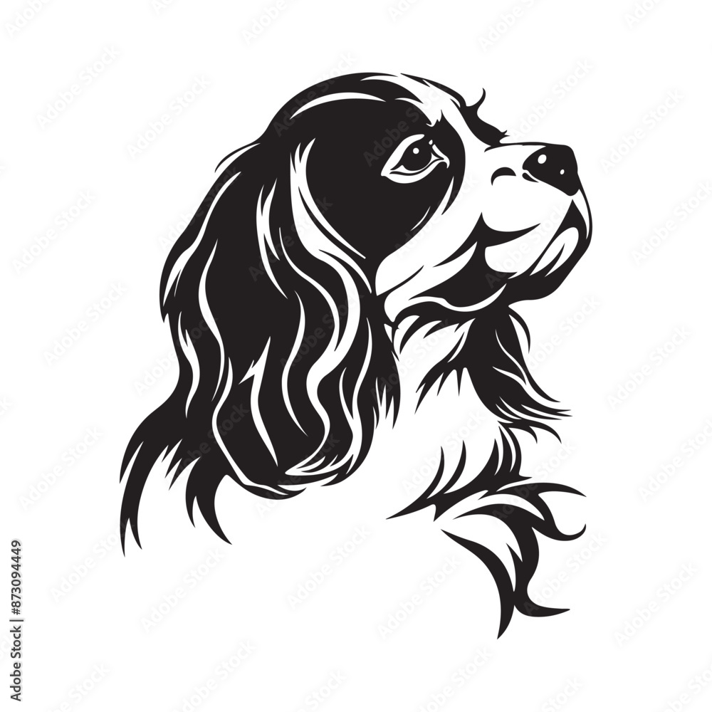 Cavalier King Charles Spaniel image vector isolated on white background Cavalier King Charles Spaniel image vector isolated on white background