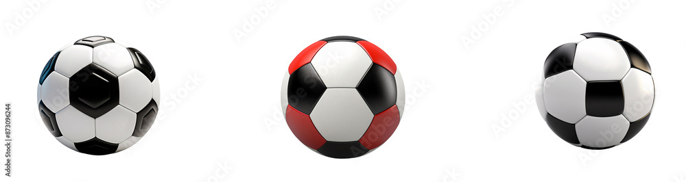 Set of soccer or football balls isolated on white background Set of soccer or football balls isolated on white background