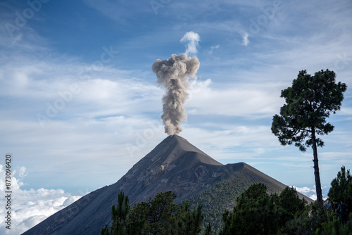 Volcan de fuego erupting during the afternoon