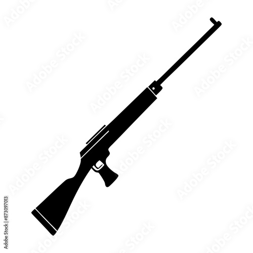 Rifle silhouette isolated on white background vector (26)