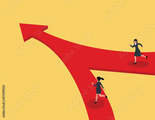 Business leadership struggle. Business colleagues or partner compete for success.