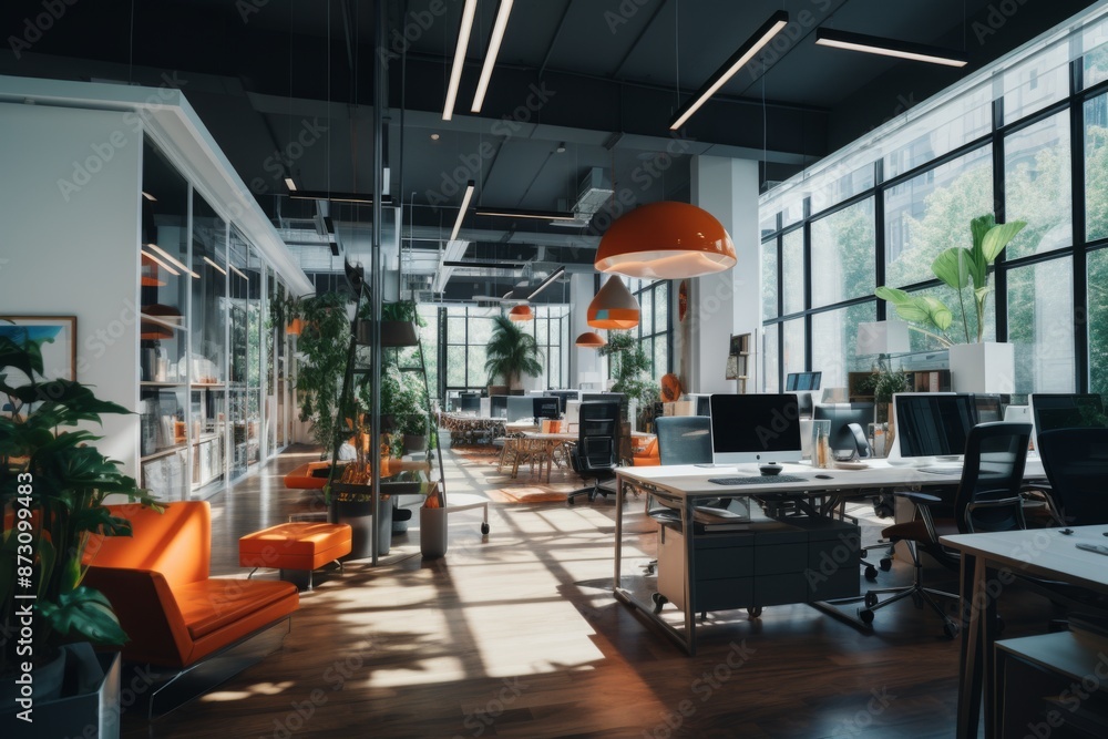 Startup office interior with no people Startup office interior with no people