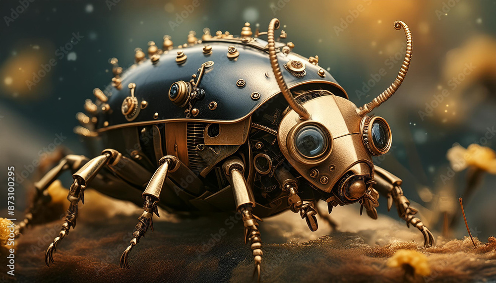 Fototapeta premium bug on a spider Steampunk