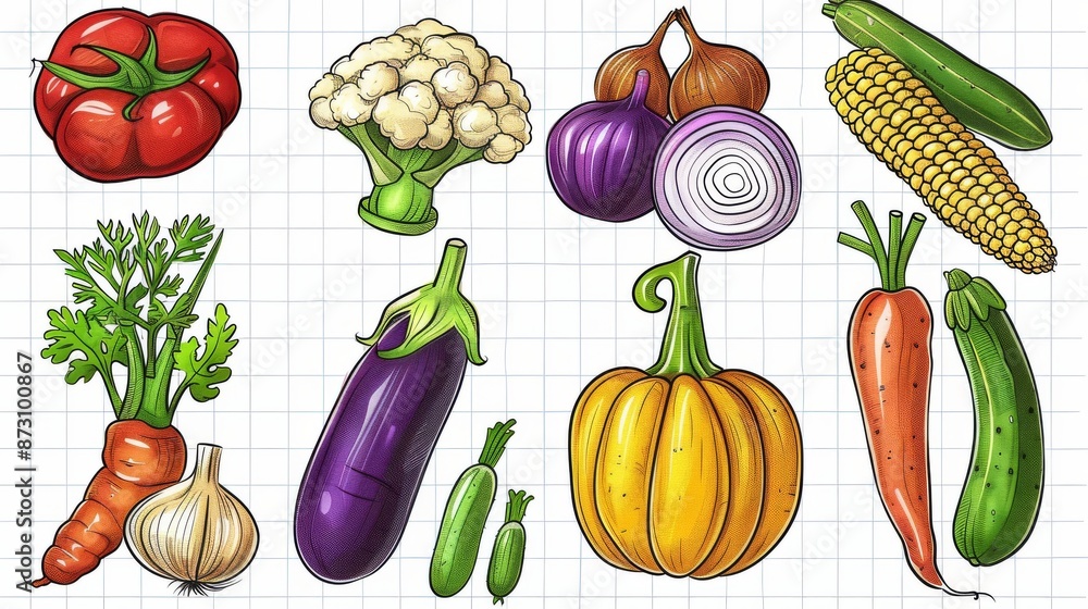 Vegetables sketched raw in a crossword grid Find a word quiz game a Vegetables sketched raw in a crossword grid Find a word quiz game a