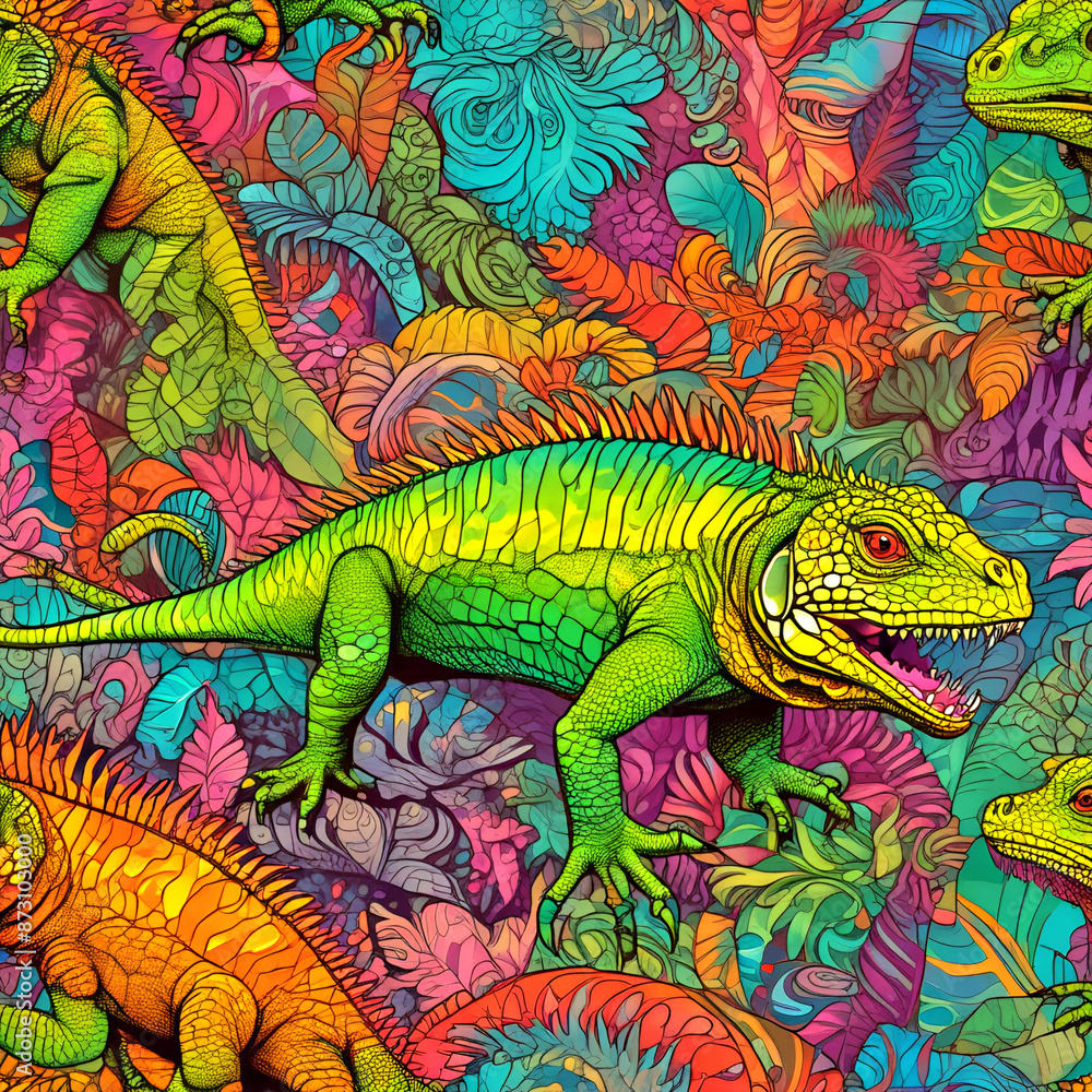 Obraz premium iguana on a branch