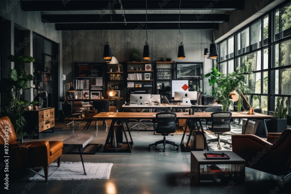 Startup office interior with no people Startup office interior with no people