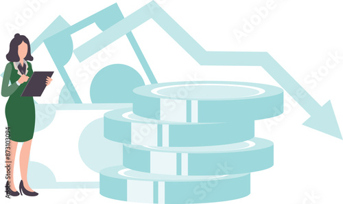 The girl is seeing a decline in finances.