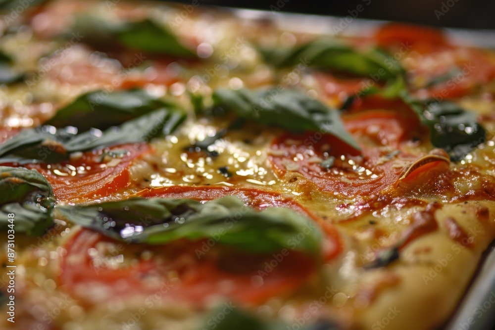 Close up of a margherita pizza Close up of a margherita pizza