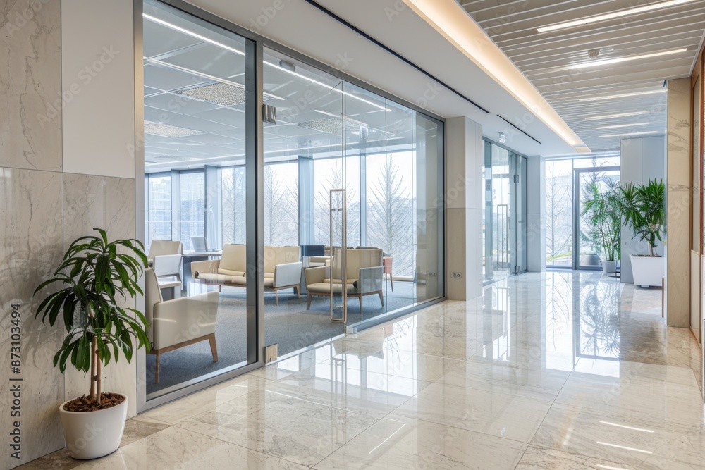 Fototapeta premium Interior of a modern office building without people