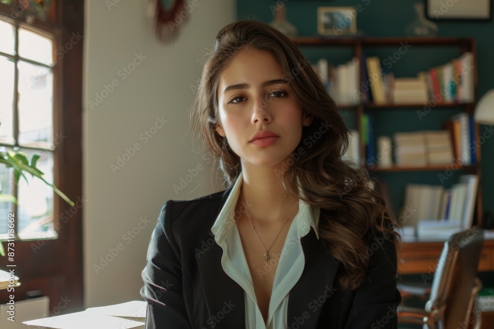 Portrait of a young Hispanic businesswoman in office Portrait of a young Hispanic businesswoman in office