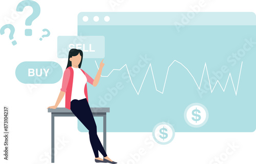 The girl works in the stock market.