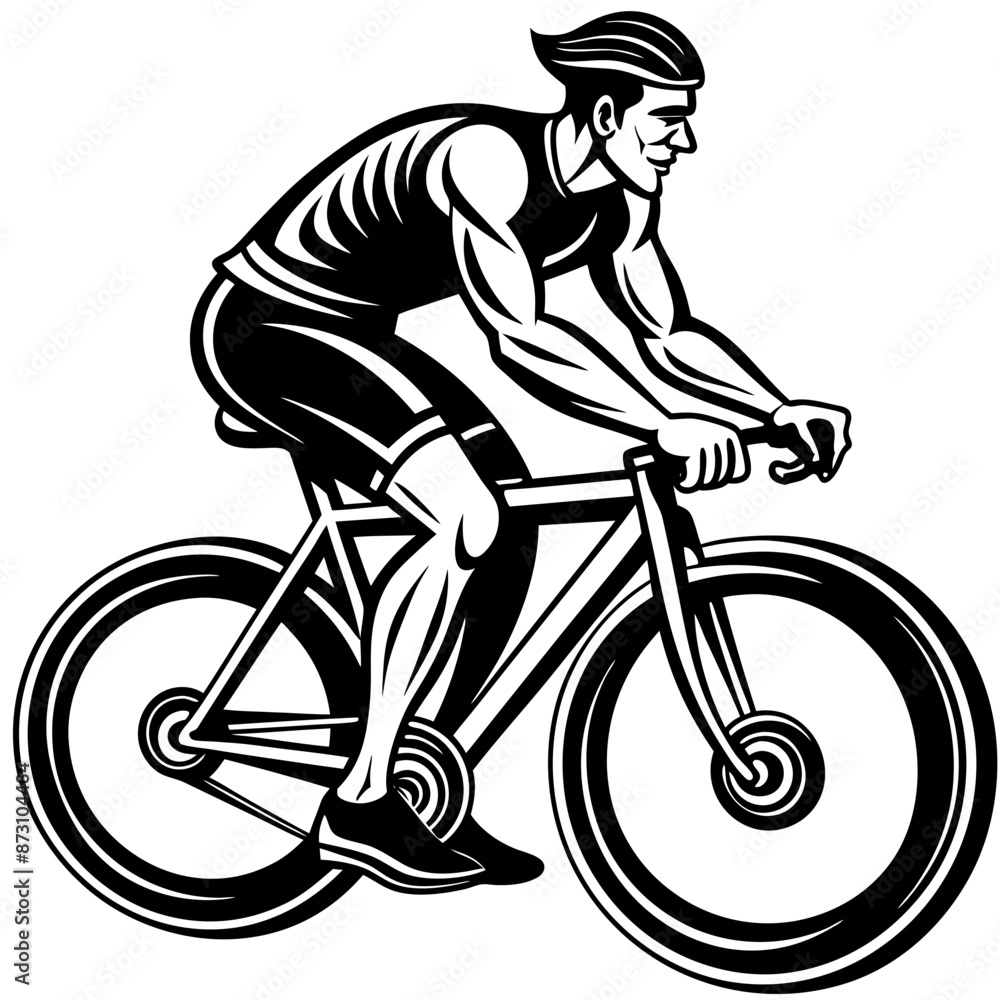 Obraz premium a man doing sport cycling 