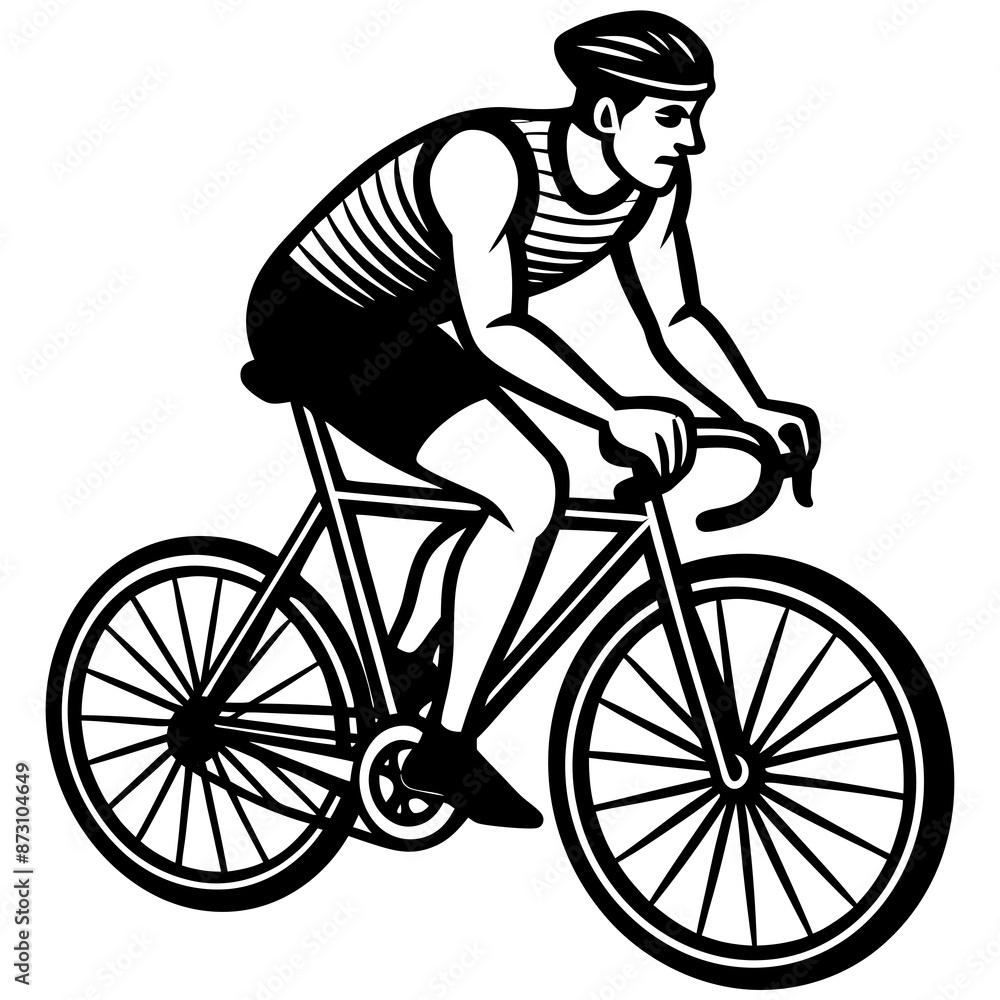 Fototapeta premium a man doing sport cycling