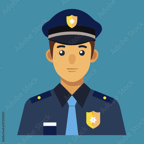 vector illustration of policeman