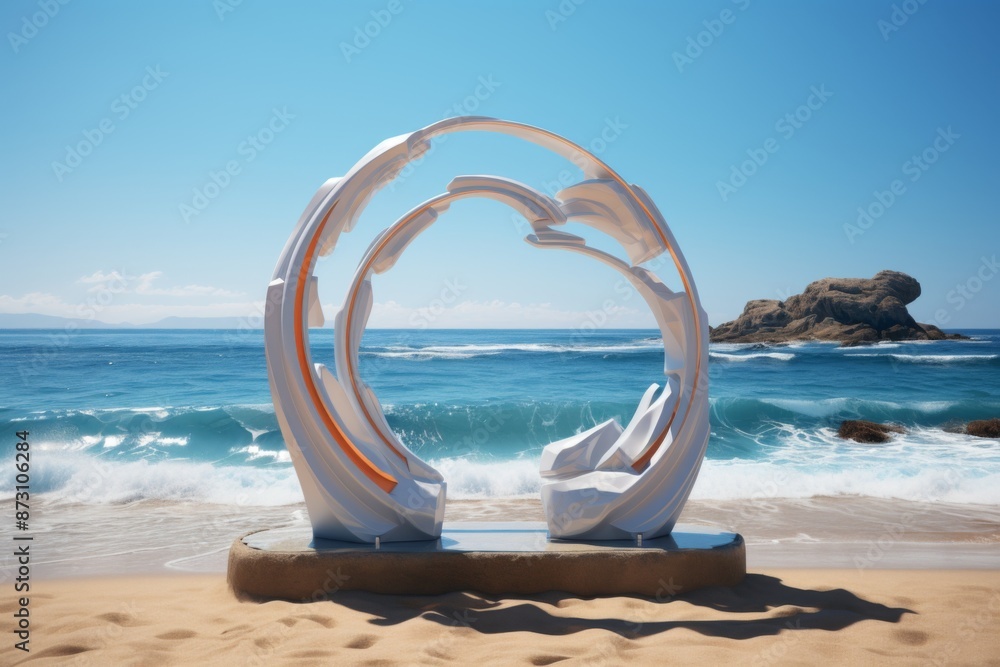 Fototapeta premium Abstract Sculpture on a Sandy Beach