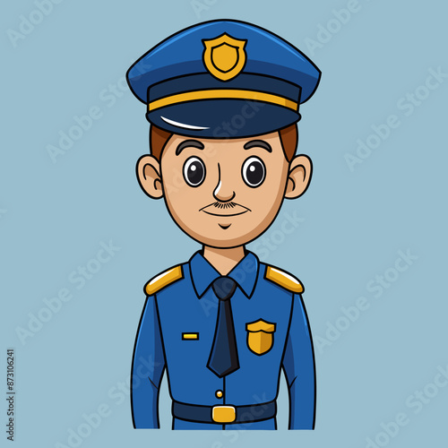 vector illustration of policeman
