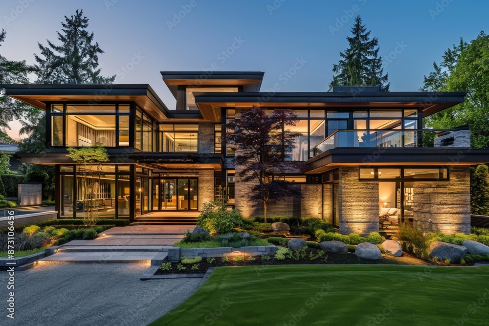 Fototapeta premium Exterior of a modern luxury home