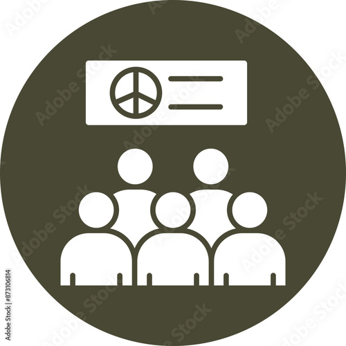 Demonstrator Glyph Circle Icon