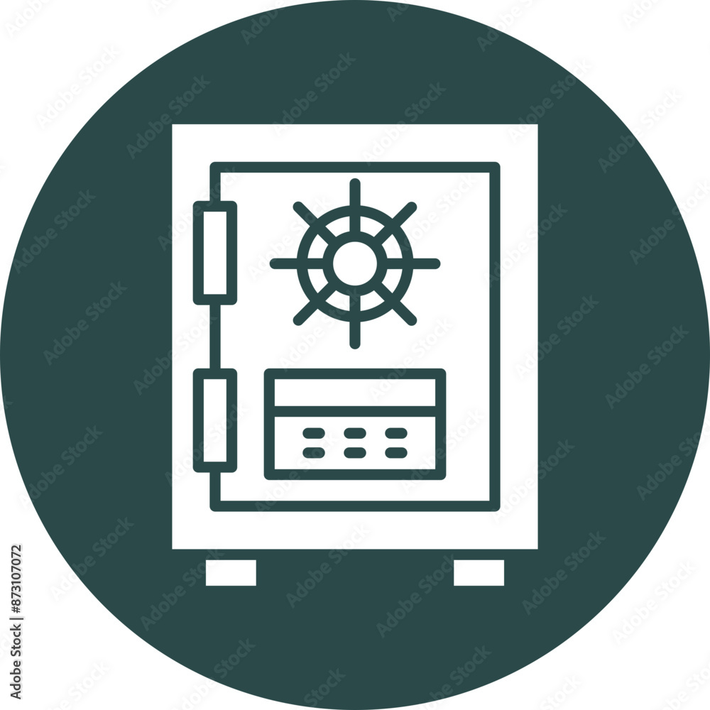 Safe Box Glyph Circle Icon Safe Box Glyph Circle Icon
