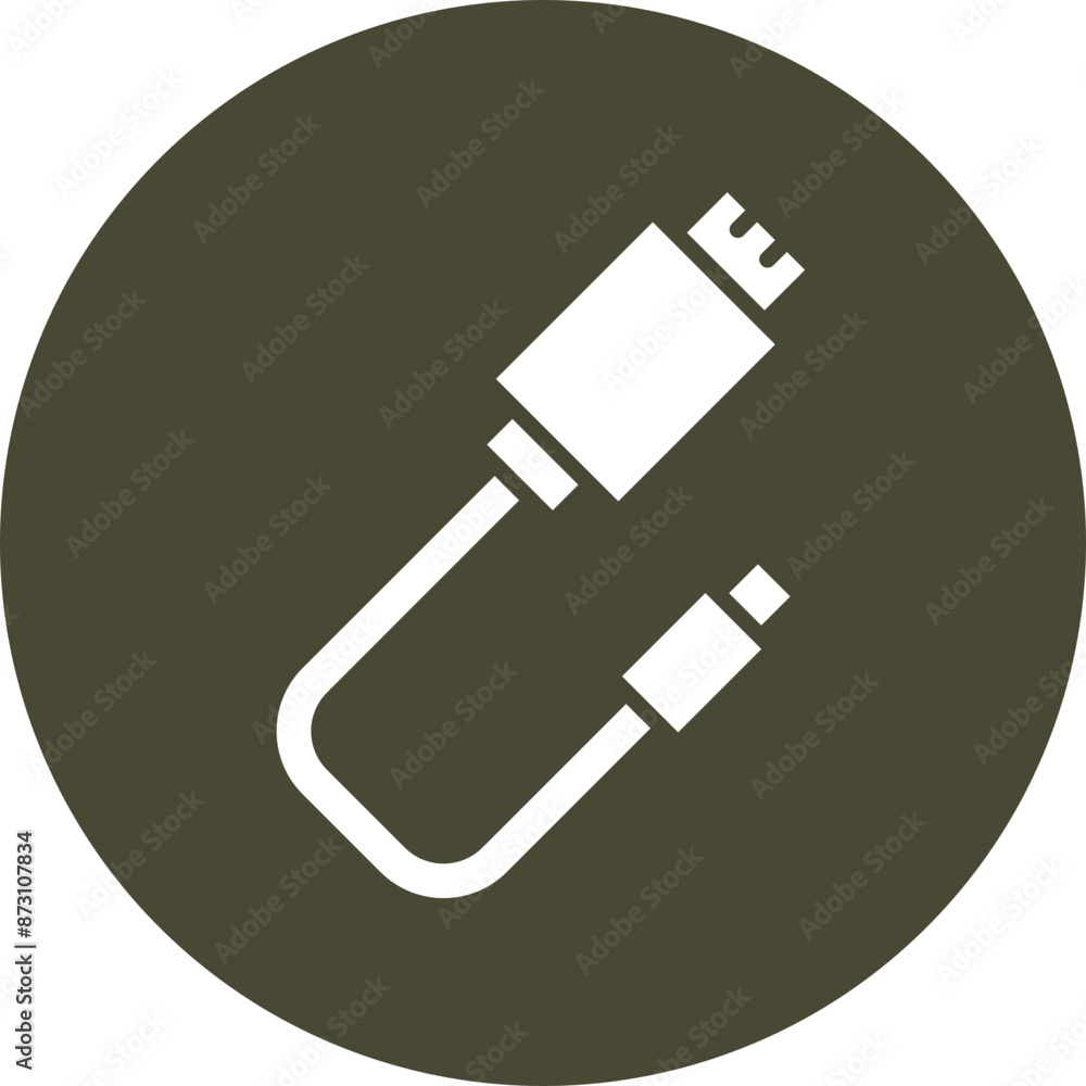 Usb Cable Glyph Circle Icon Usb Cable Glyph Circle Icon