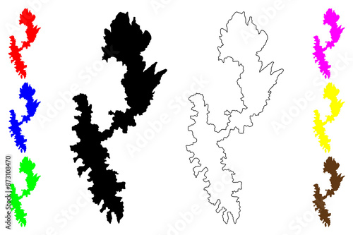 Fournoi island (Hellenic Republic, Greece, Greek island, Fournoi Korseon archipelago, Corsiae or Korsiai) map vector illustration, scribble sketch Fournoi map