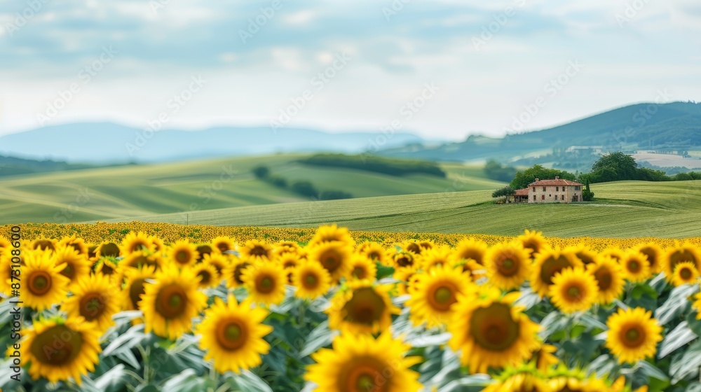 Fototapeta premium A tranquil countryside scene with rolling hills