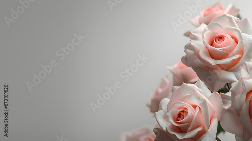 Floral spring banner with roses photo