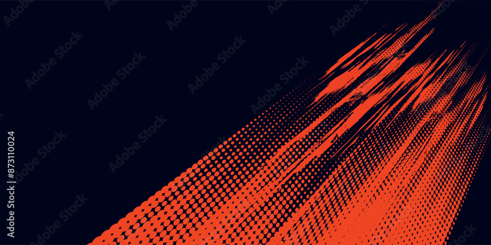 Fototapeta premium Halftone dots red and blue color pattern gradient grunge texture background. Dot pop art comic sport style vector illustration.