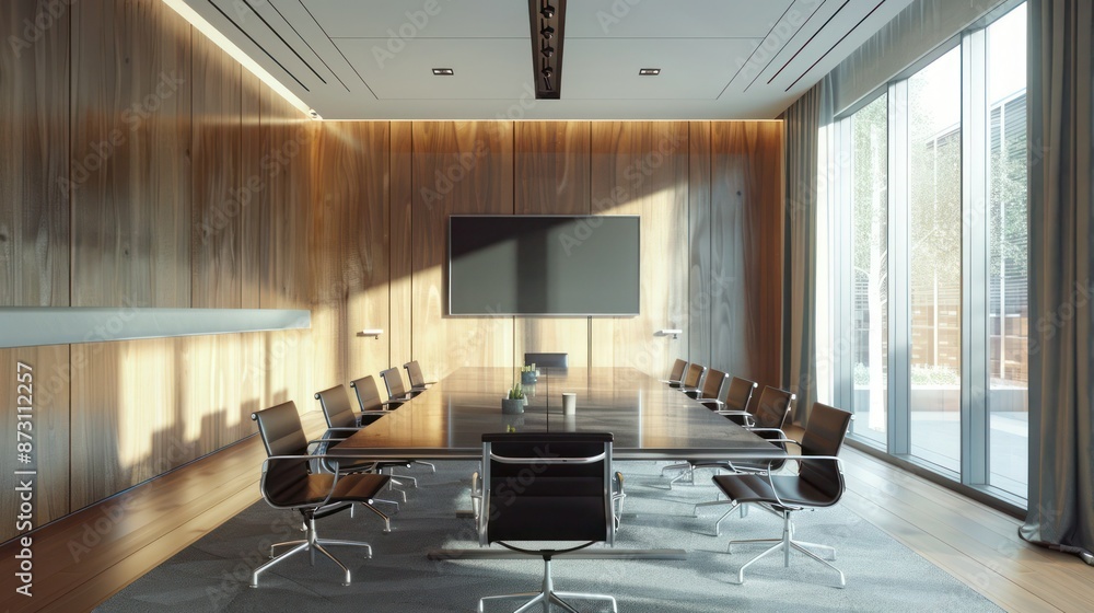 Modern office Cabinet. Meeting room. 3D rendering. Modern office Cabinet. Meeting room. 3D rendering.