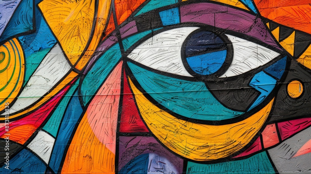 Obraz premium Vibrant street art graffiti, forming a seamless urban pattern